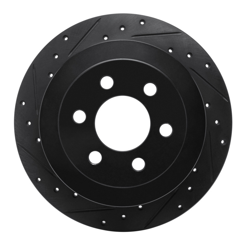 Dodge Dakota Brake Rotor (1) - Rear Left - R1 Concepts - Drilled & Slotted - Black - `03-`04